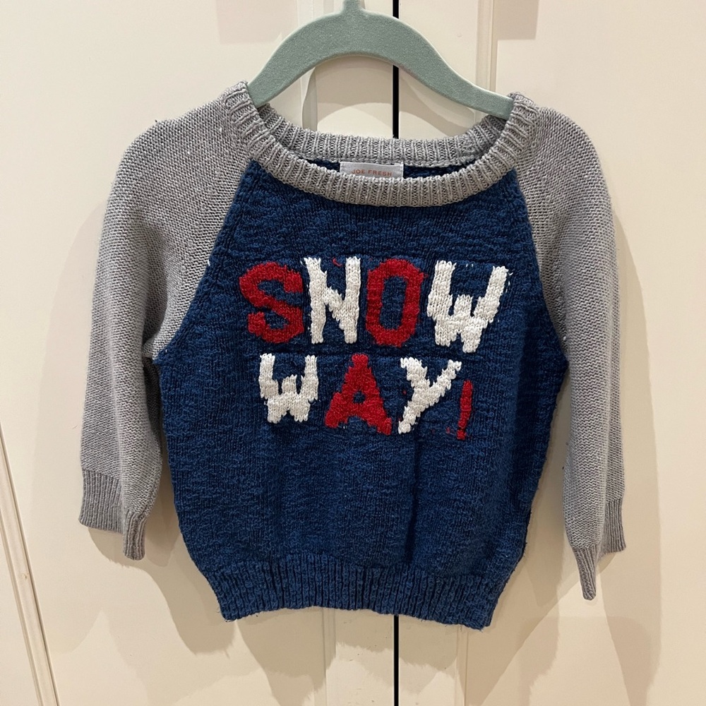 Joe fresh 2t blue grey red sweater. Knit.